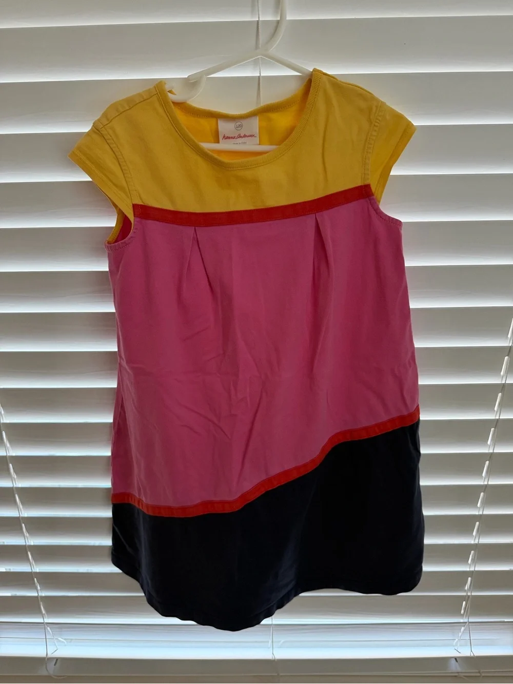 Navy Aiken Purple & White Striped Girls' Dress
